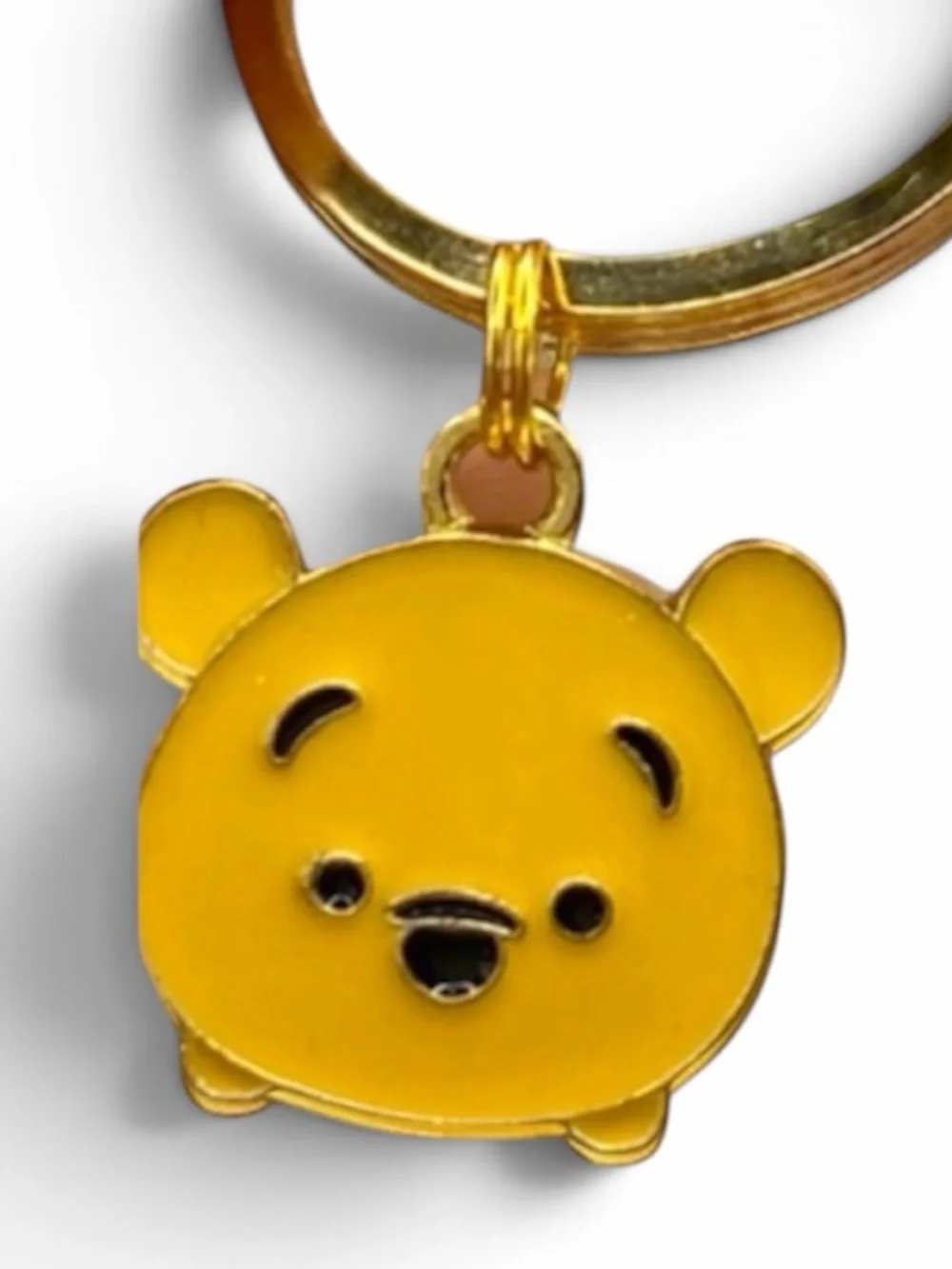 Disney Winnie the Pooh inspired Enamel Keychain - Orange Yellow Gold Hardware